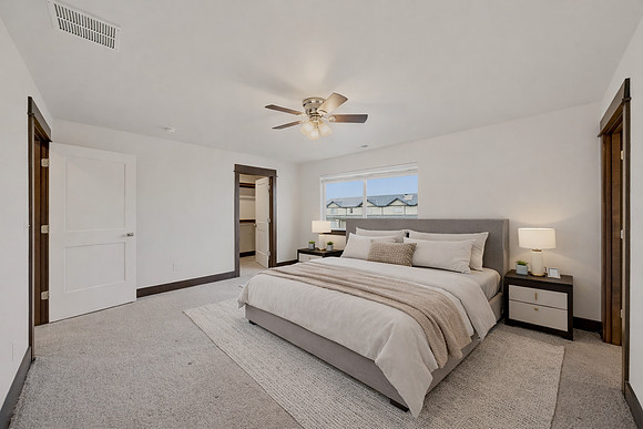 Modern bedroom with natural light