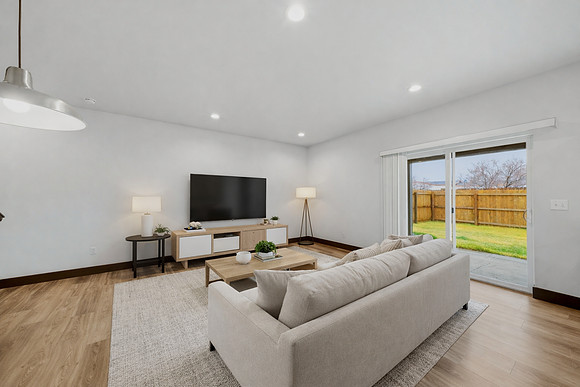 Modern living room with light decor